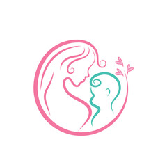 mother and baby icon vector design for midwife branding design