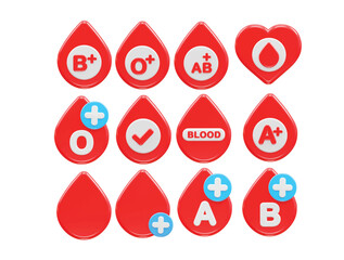 Blood drop icon 3d rendering vector illustration