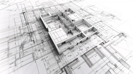Fototapeta premium Precision and creativity in drawing professional construction blueprints and floor plans expert craftsmanship combines technical accuracy and artistic vision to bring architectural dreams to life