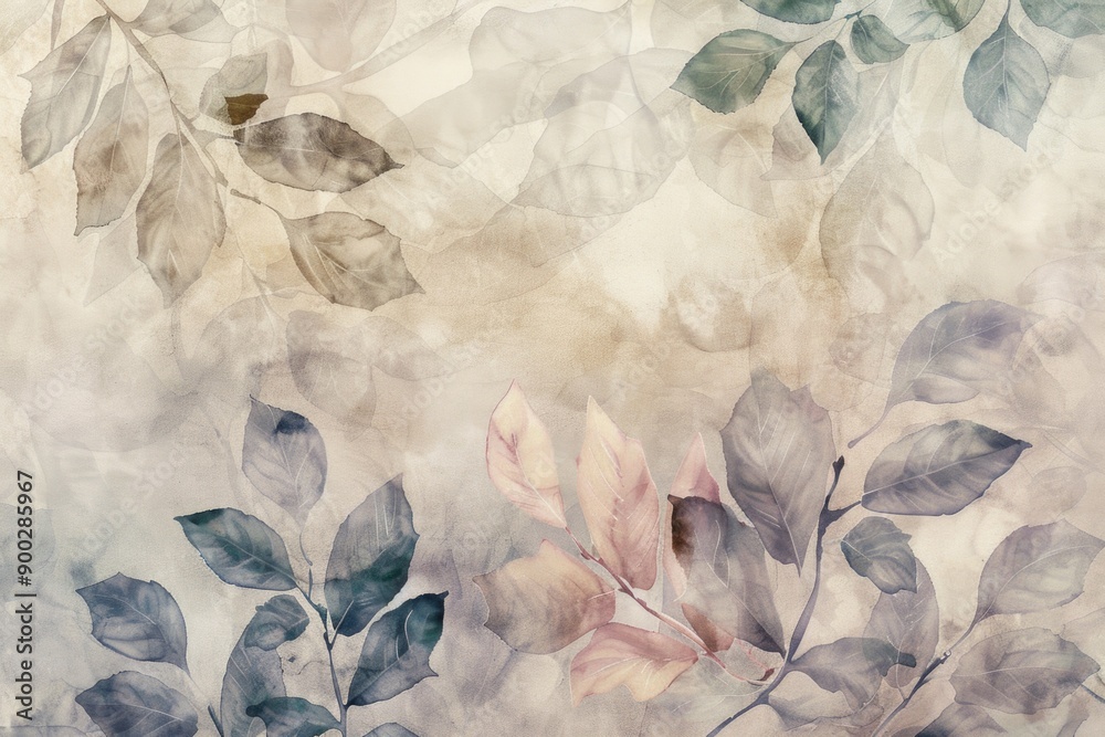 Poster A detailed view of a painted leaf, perfect for use in art-related projects or as a decorative element