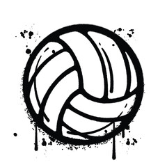 Black and White Graffiti Spray Painted Volleyball
