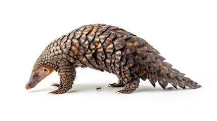 Fototapeta premium a pangolin isolated on white background