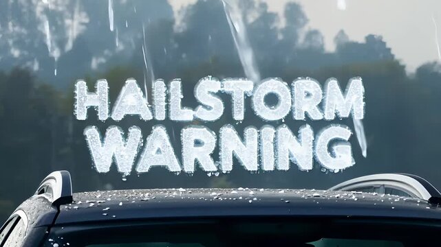 Hailstone warning title motion background