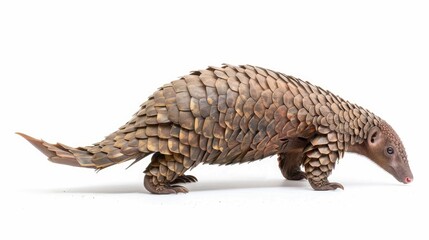a pangolin isolated on white background