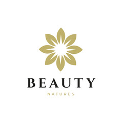 beauty clinic circle flower concept modern logo design vector