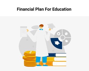 Financial Plan For Education Vector Illustration