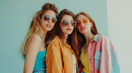 genz friends fashion photography, summer studio, style fashion, gen-z studio 