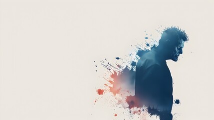 Haunting Watercolor of a Minimalist Frankenstein Monster in Halloween Style
