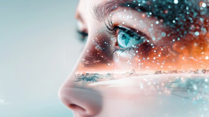 Capture the essence of scientific discovery with double exposure photos showcasing space missions and research endeavors.