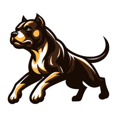 Fototapeta premium Pit bull dog vector illustration on white background. 