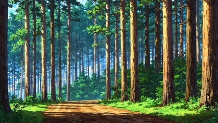 ponderosa pine forest anime