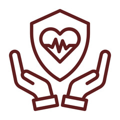 Fototapeta premium Healthcare Vector Line Maroon Design