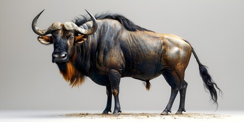a large animal with horns.