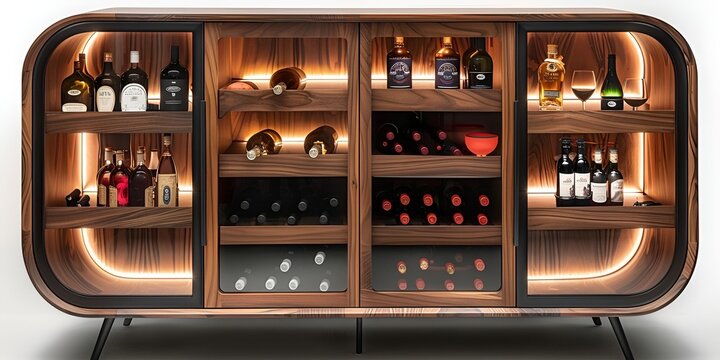 Illuminated Wine Cabinet with Elegant Display
