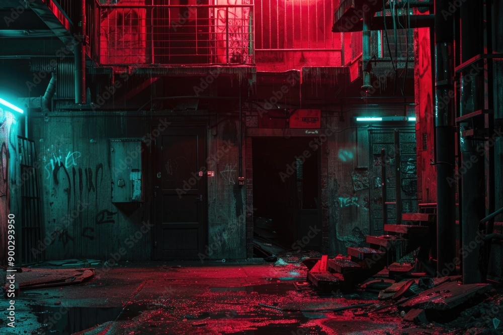 Poster A structure with a prominent red light feature, suitable for use as a landmark or indicator