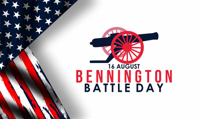  Bennington Battle Day template design vector , observed on 16 August annually to honour the Battle of Bennington which took place on 16 August, 1777