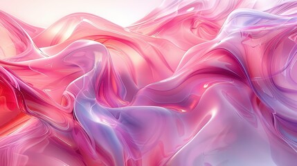 Obraz premium Abstract Fluid Art with Pink and Purple Hues, Smooth Flowing Lines and Glossy Finish