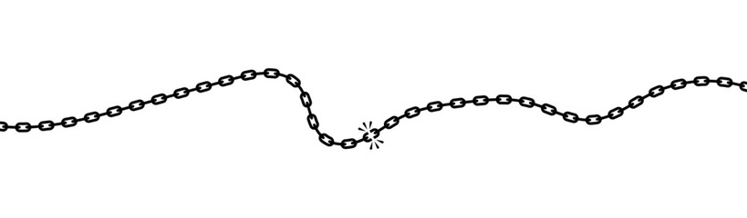 Chain breaking isolated on a white background