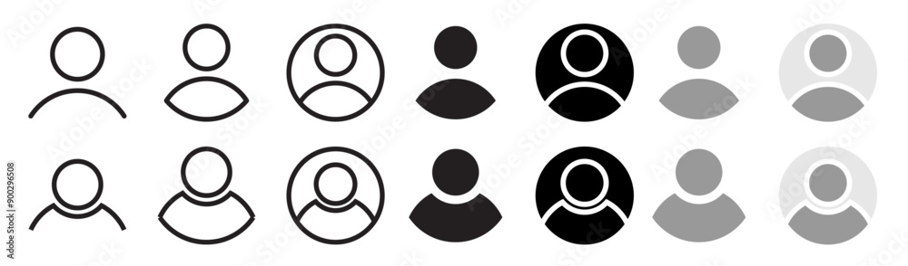 Poster User profile icon set. person avatar vector symbol. account web sign. login page my account button for web and app ui designs
