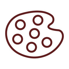 Palette Vector Line Maroon Design