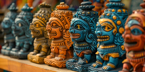 Fototapeta premium Exhibiting artwork and traditional crafts from Odisha