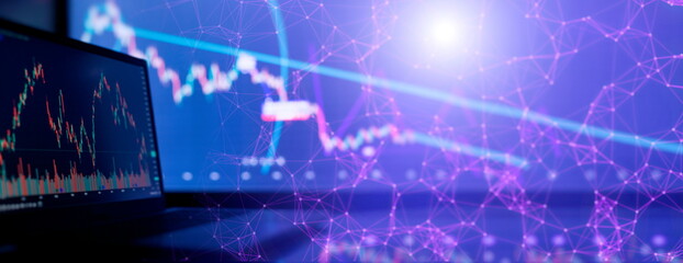 Economy trends background for business idea and all art work design. Abstract finance background.