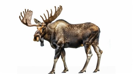 a moose isolated on white background