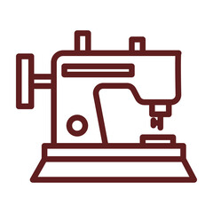 Sewing Machine Vector Line Maroon Design