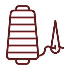 thread needle Vector Line Maroon Design