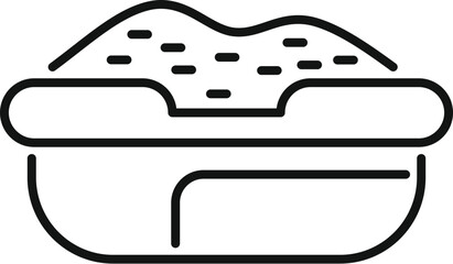 Cat litter box full of sand, an essential accessory for feline hygiene