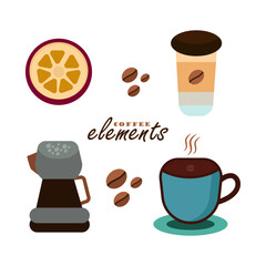 Coffee cup and beans clipart collection