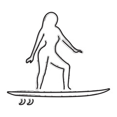 surfing brush strokes on a white background. Vector illustration.