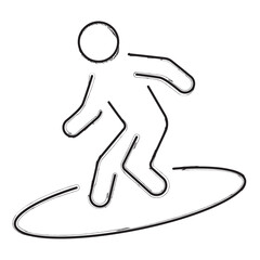 surfing brush strokes on a white background. Vector illustration.