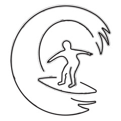 surfing brush strokes on a white background. Vector illustration.