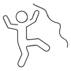 mountaineering brush strokes on a white background. Vector illustration.