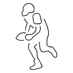 rugby brush strokes on a white background. Vector illustration.