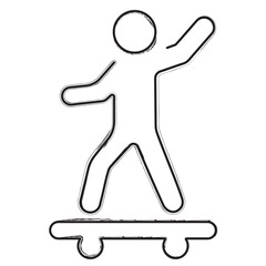 skateboard brush strokes on a white background. Vector illustration.