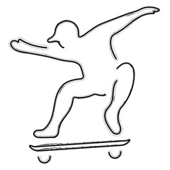 skateboard brush strokes on a white background. Vector illustration.