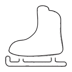 skates brush strokes on a white background. Vector illustration.