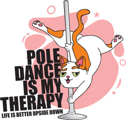 Pole dance tshirt kot © percom