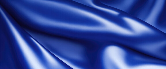 Fototapeta premium Luxury Blue satin smooth fabric background