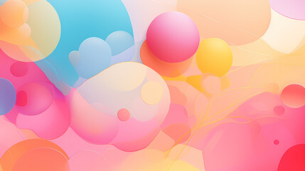 Bubble Gum Abstract Background. Сollection of soft, spheres in pastel colors.