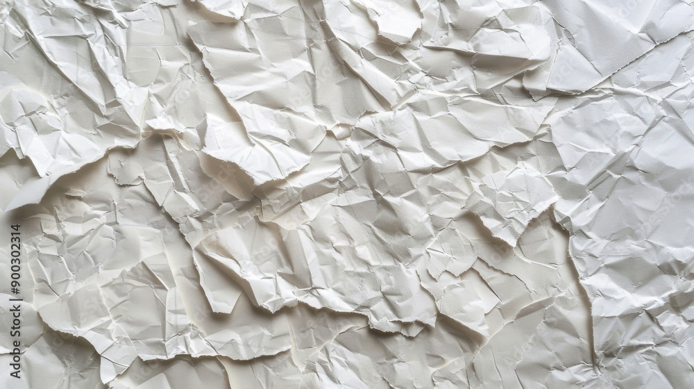 Poster a detailed view of a crumpled paper with creases and folds