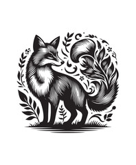 fox vector art,graphics foxs icons set,vintage illustration fox clipart,vector foxs flat style artwork design