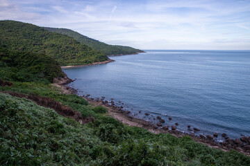 view of the coast of the sea in vietnam