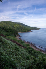 view of the coast of the sea in vietnam