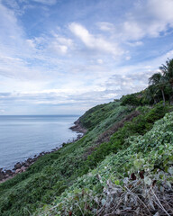 view of the coast of the sea in vietnam