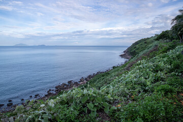 view of the coast of the sea in vietnam