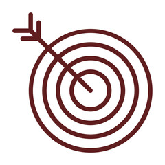 Target with arrow Vector Line Maroon Icon Design