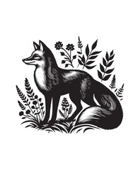 fox vector art,graphics foxs icons set,vintage illustration fox clipart,vector foxs flat style artwork design